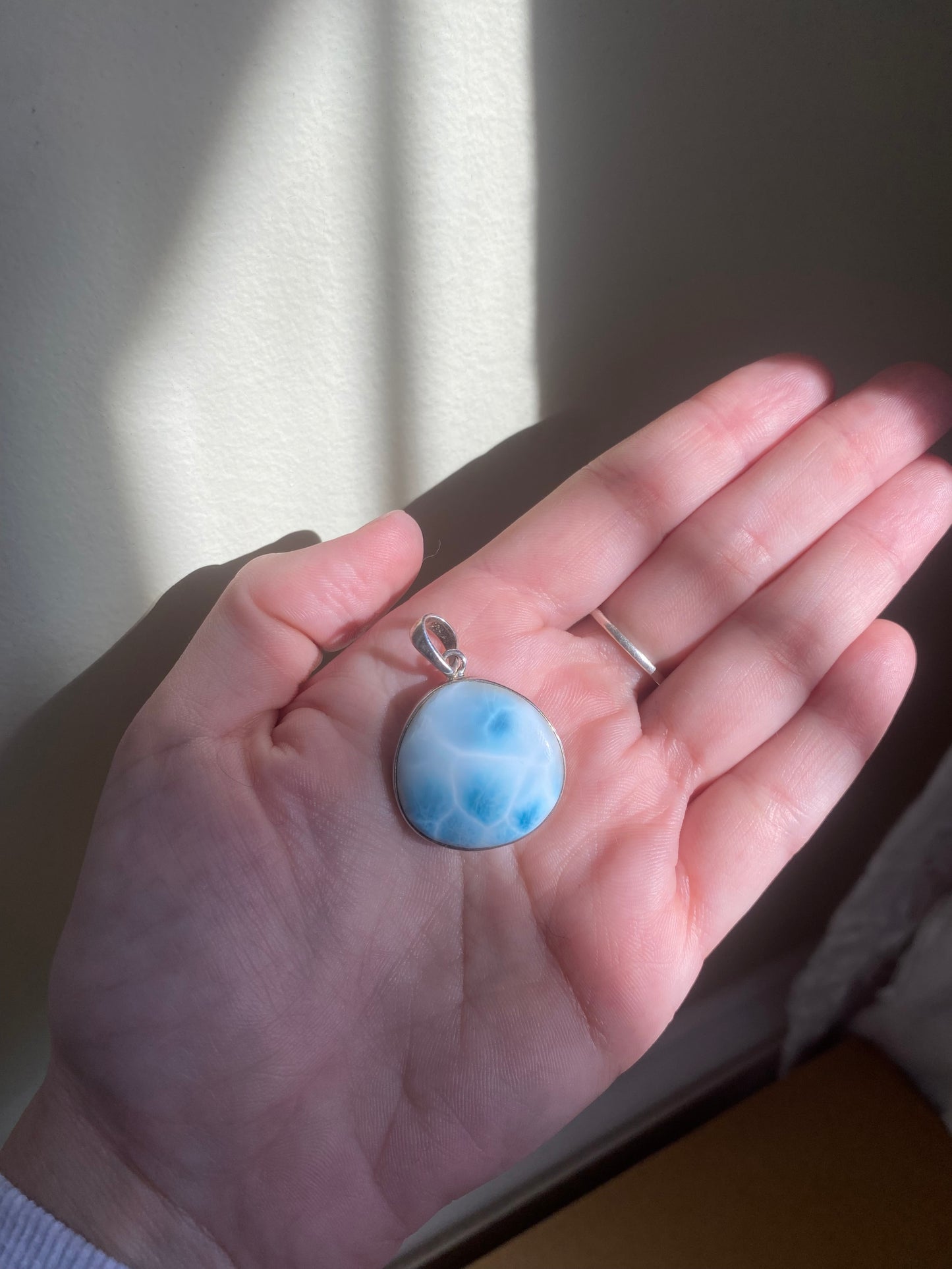 Sterling Silver AAA Larimar Pendant