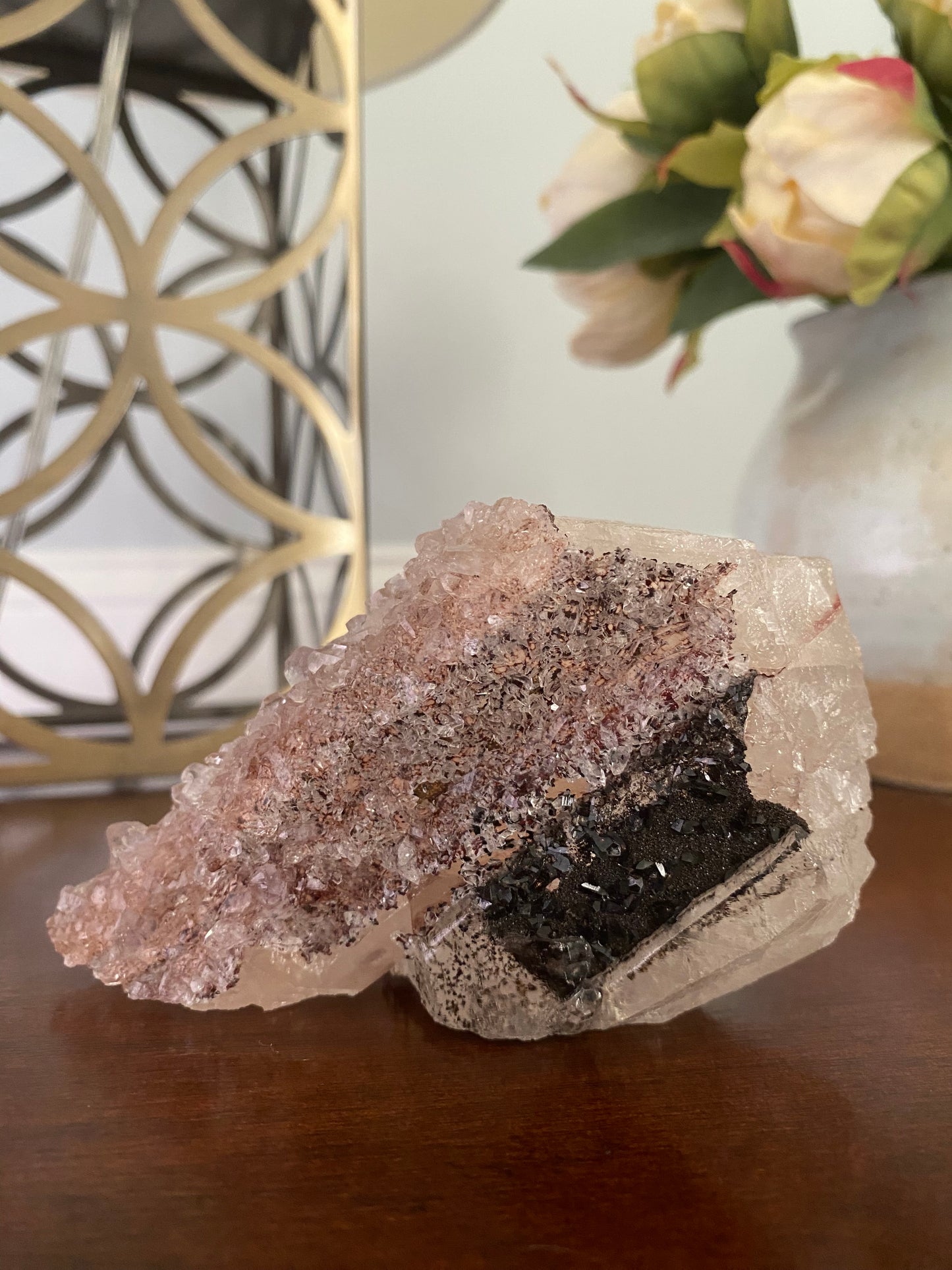 Uruguayan Amethyst on Calcite w/ Hematite