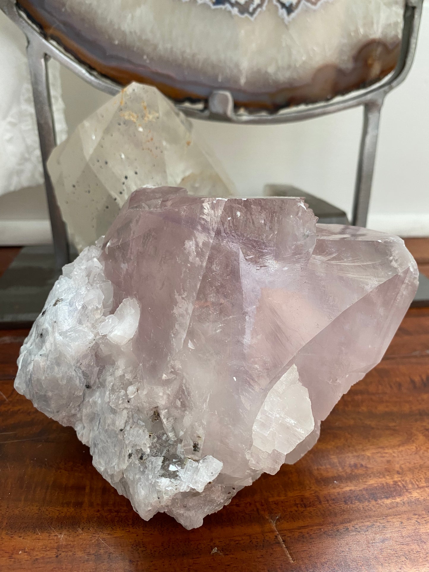 High Quality Terminated Purple Balmat Calcite w/ Blue Anhydrite