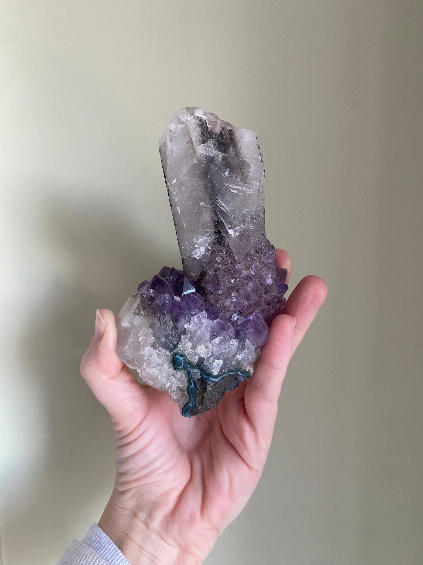 Uruguayan Amethyst on Calcite w/ Goethite