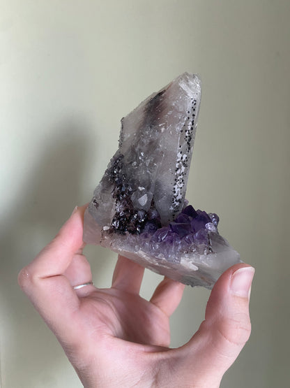 Uruguayan Amethyst on Calcite w/ Goethite