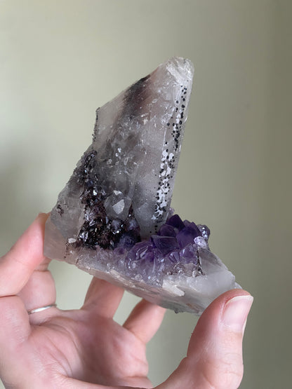 Uruguayan Amethyst on Calcite w/ Goethite