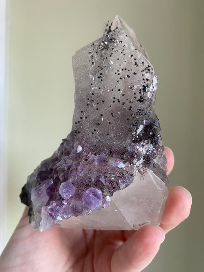 Uruguayan Amethyst on Calcite w/ Goethite