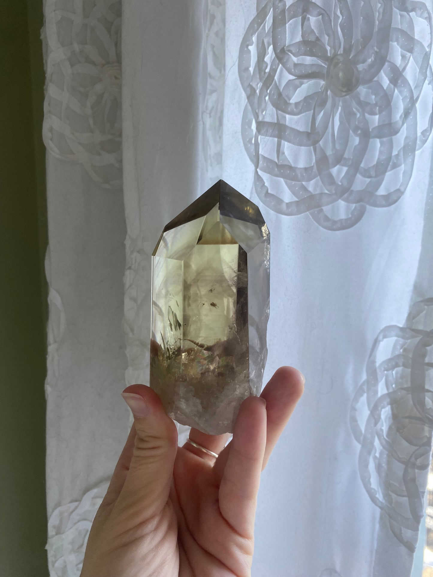 Natural Phantom Citrine Tower from Congo