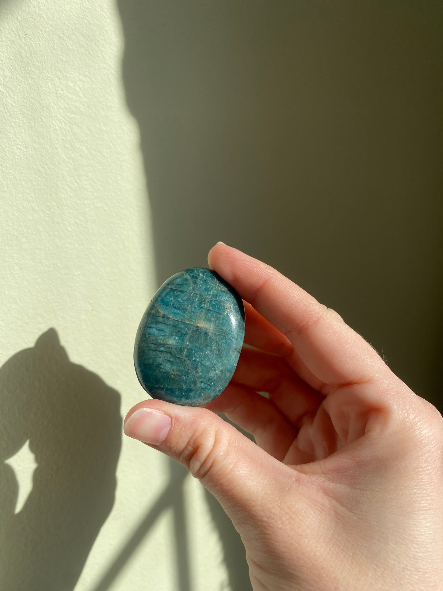 Blue Apatite Palm Stone