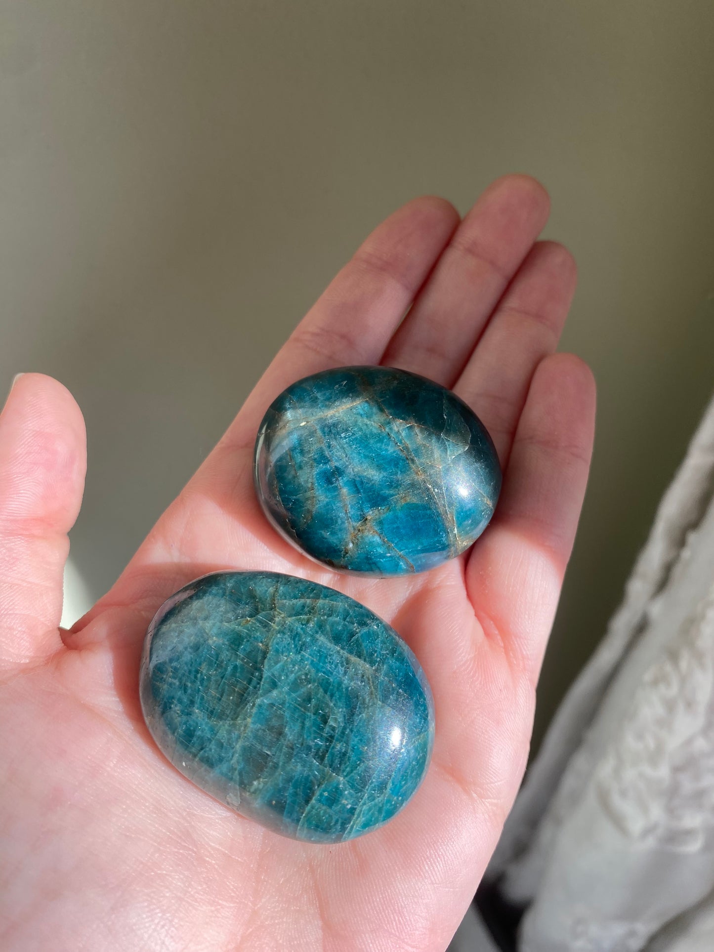 Blue Apatite Palm Stone