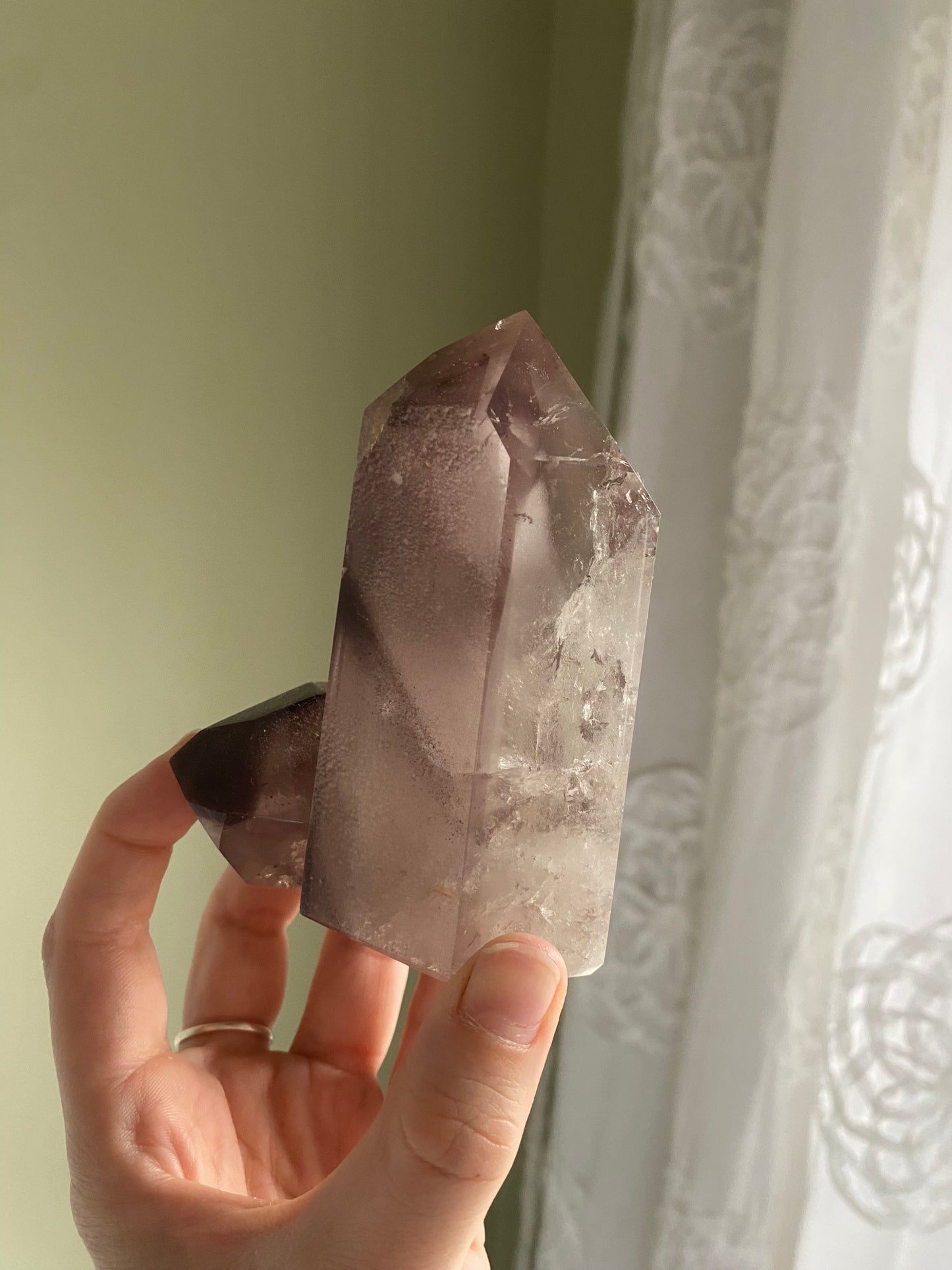 Double Terminated Pink Lithium Quartz Tower