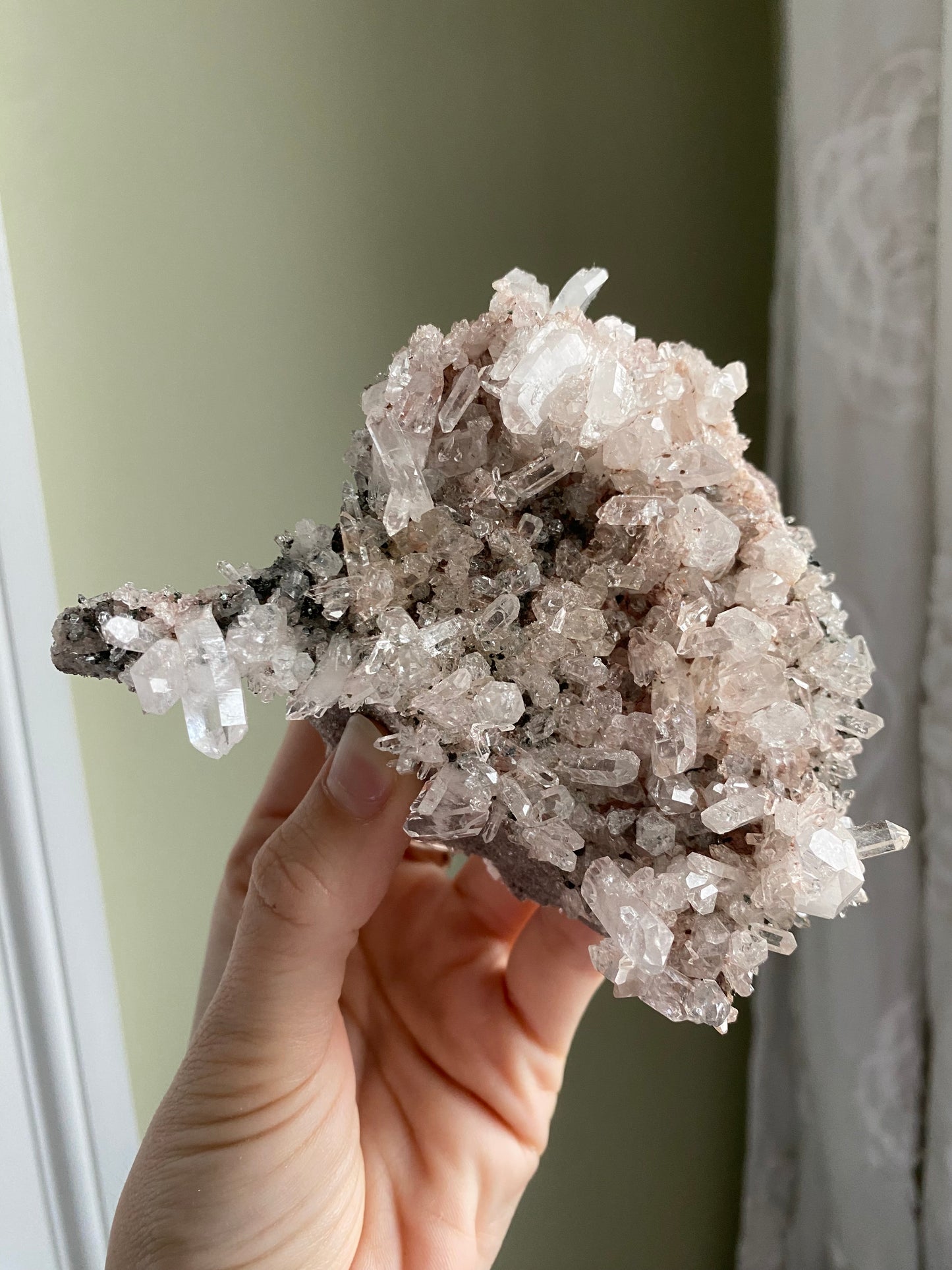 Pink Lemurian Quartz Cluster