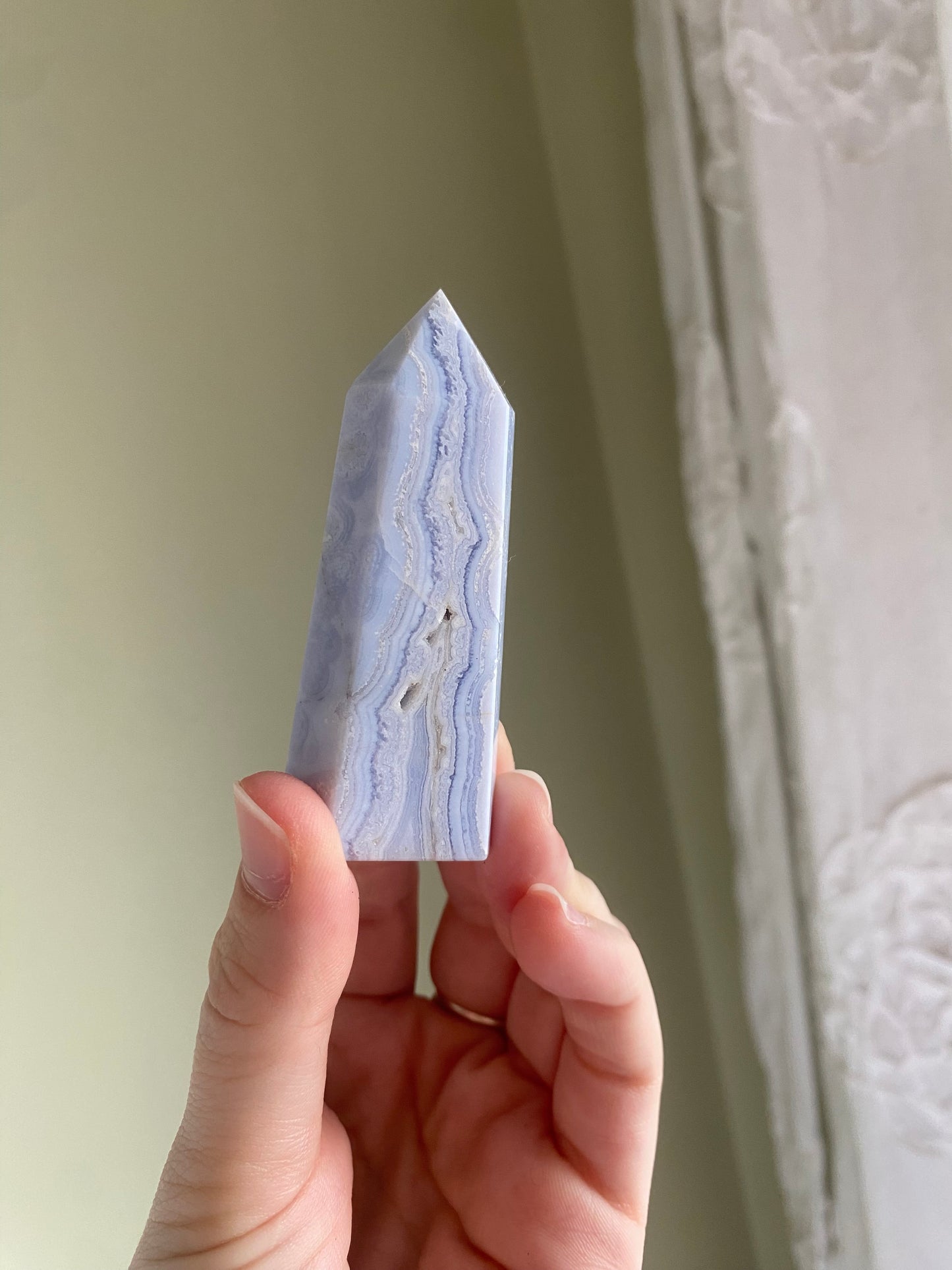 Blue Lace Agate Tower - A