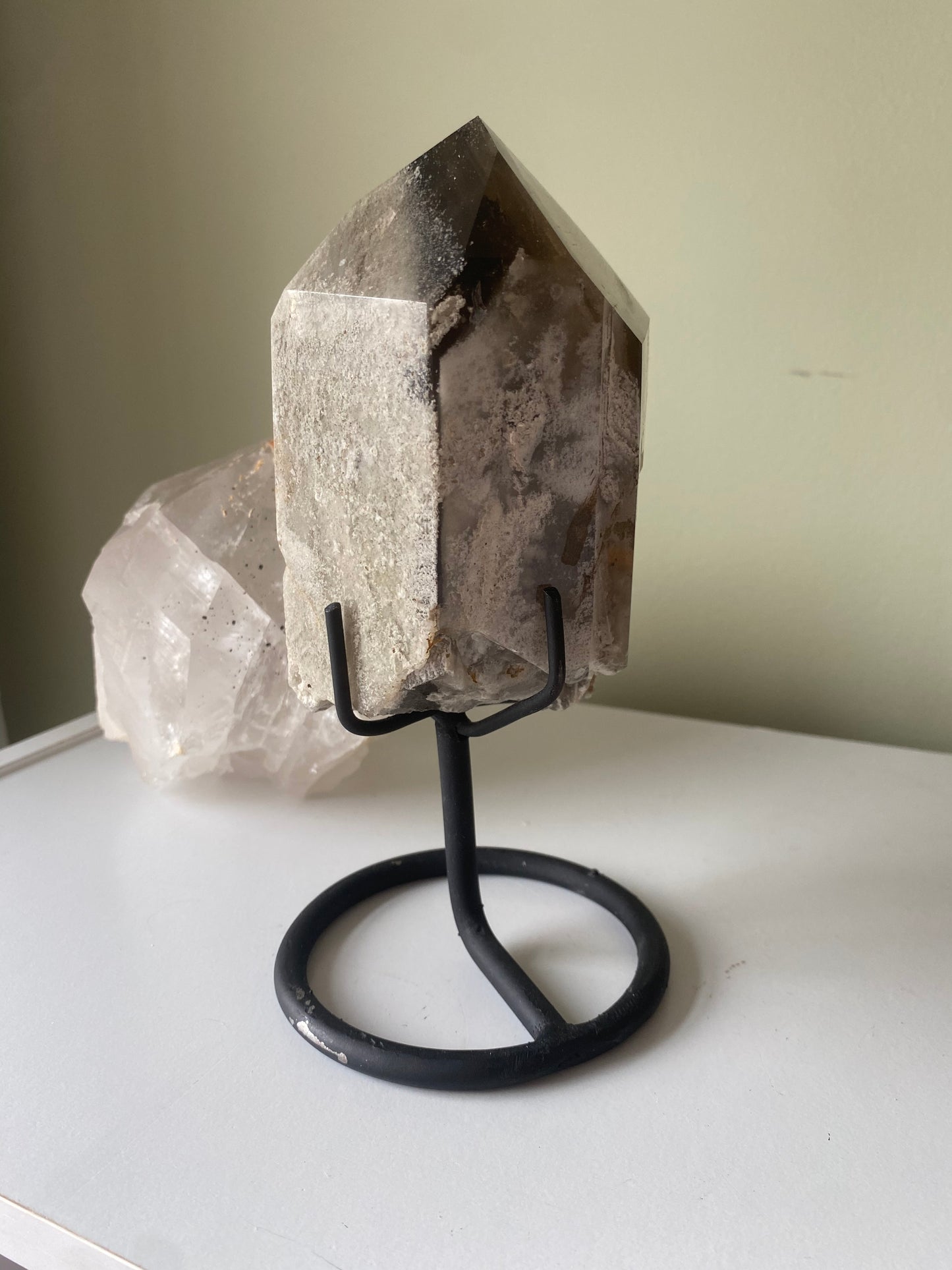 Smoky Quartz w/ Phantoms on Stand - B