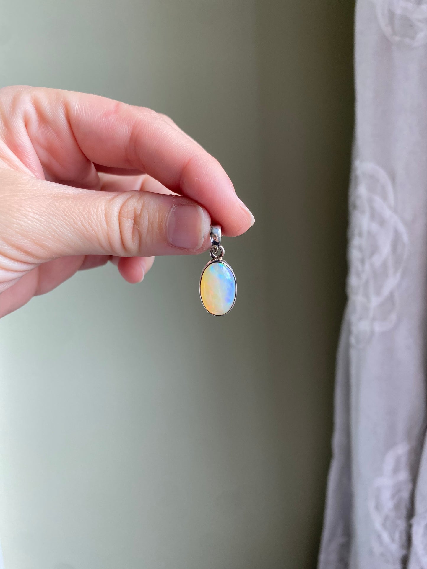 Sterling Silver Australian Opal Pendant