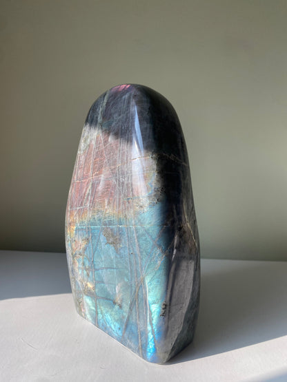 XXL Flashy Pink, Orange, Yellow, Purple & Blue Split Labradorite Freeform