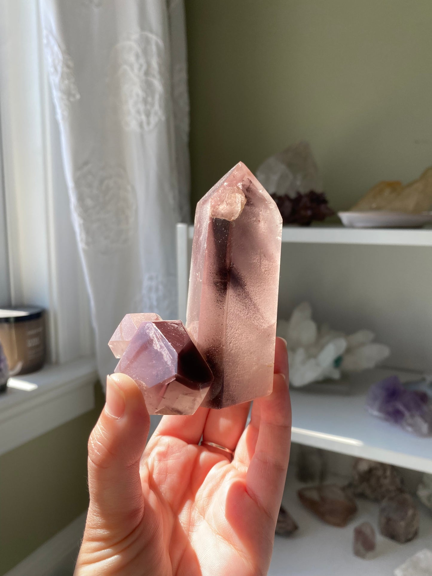 Double Terminated Pink Lithium Quartz Tower