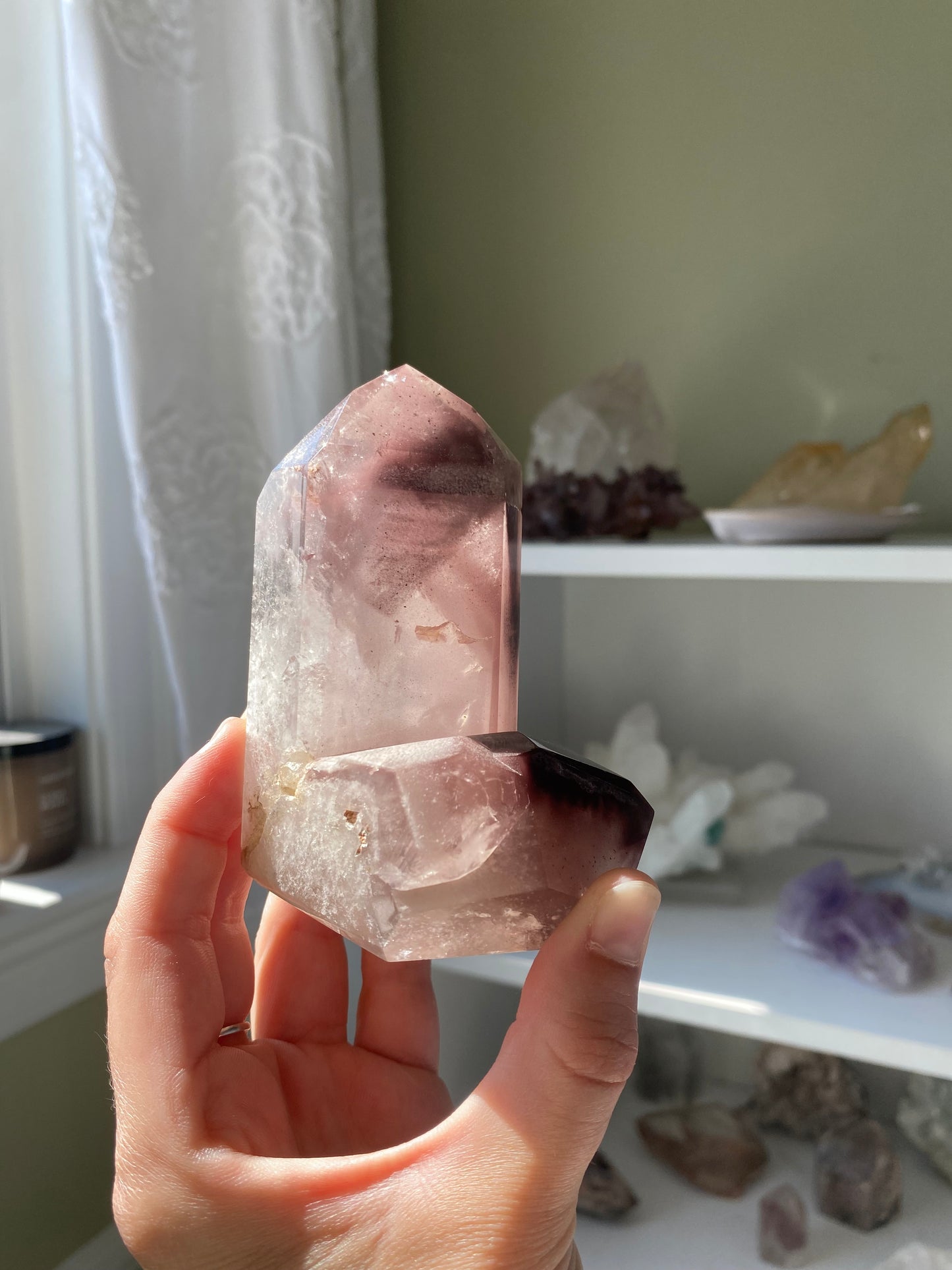 Double Terminated Pink Lithium Quartz Tower