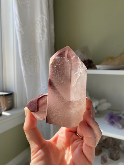 Double Terminated Pink Lithium Quartz Tower