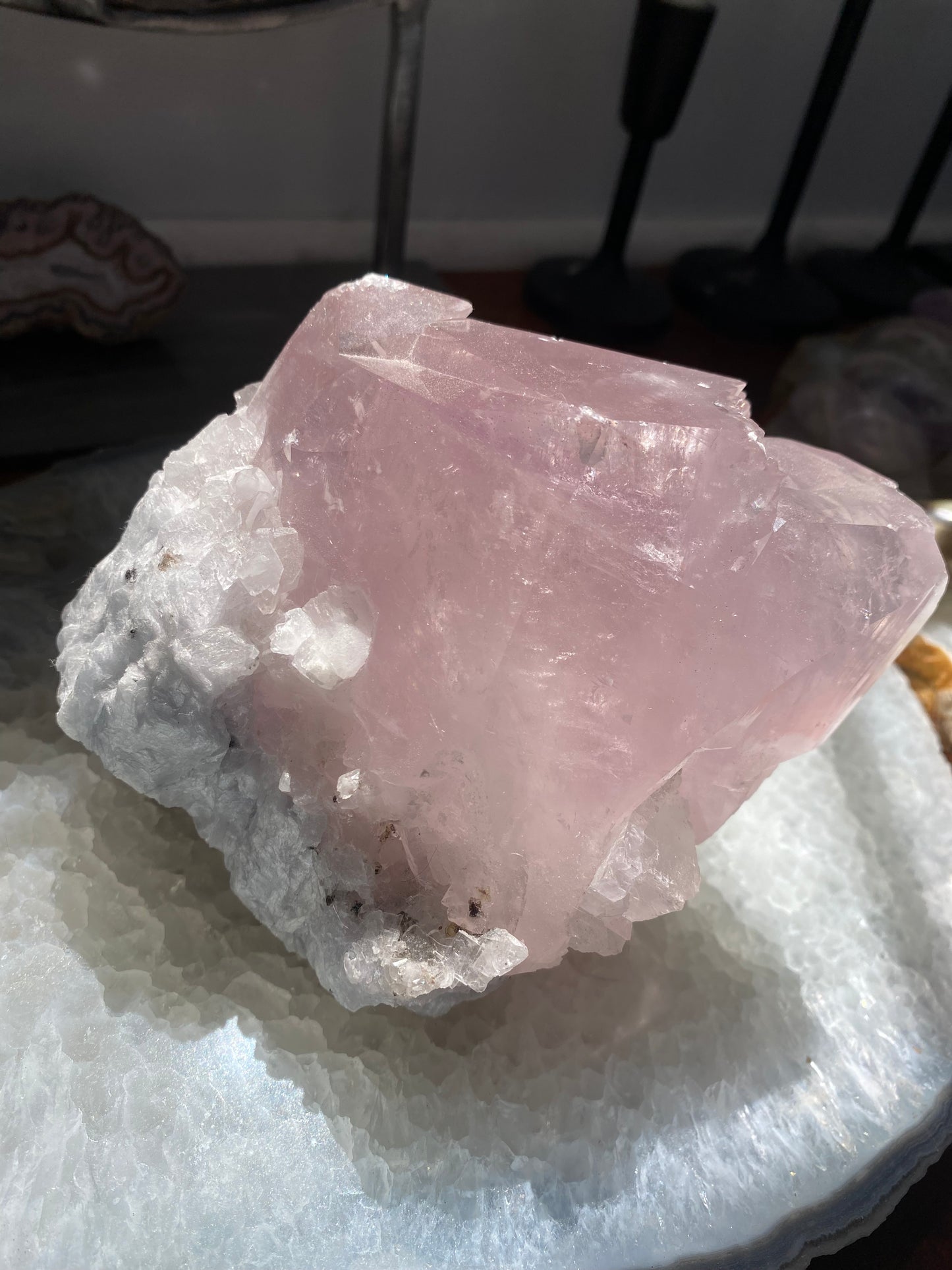 High Quality Terminated Purple Balmat Calcite w/ Blue Anhydrite