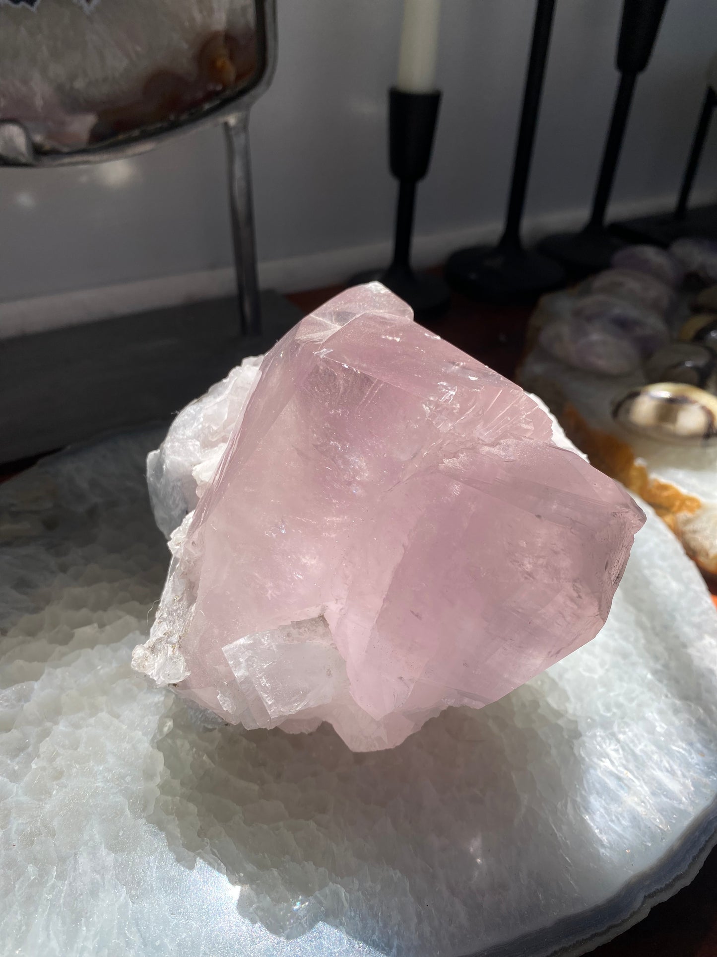 High Quality Terminated Purple Balmat Calcite w/ Blue Anhydrite