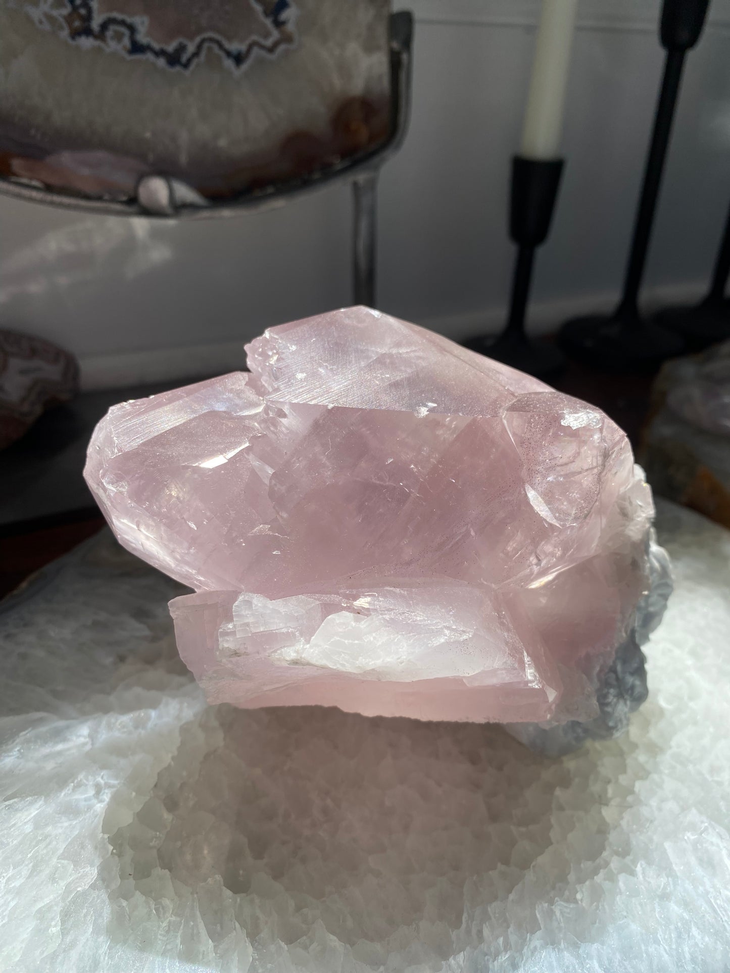 High Quality Terminated Purple Balmat Calcite w/ Blue Anhydrite