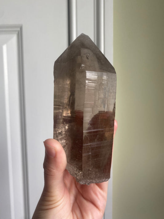 Rare Natural Himalayan Smoky Quartz Point w/ Record Keepers