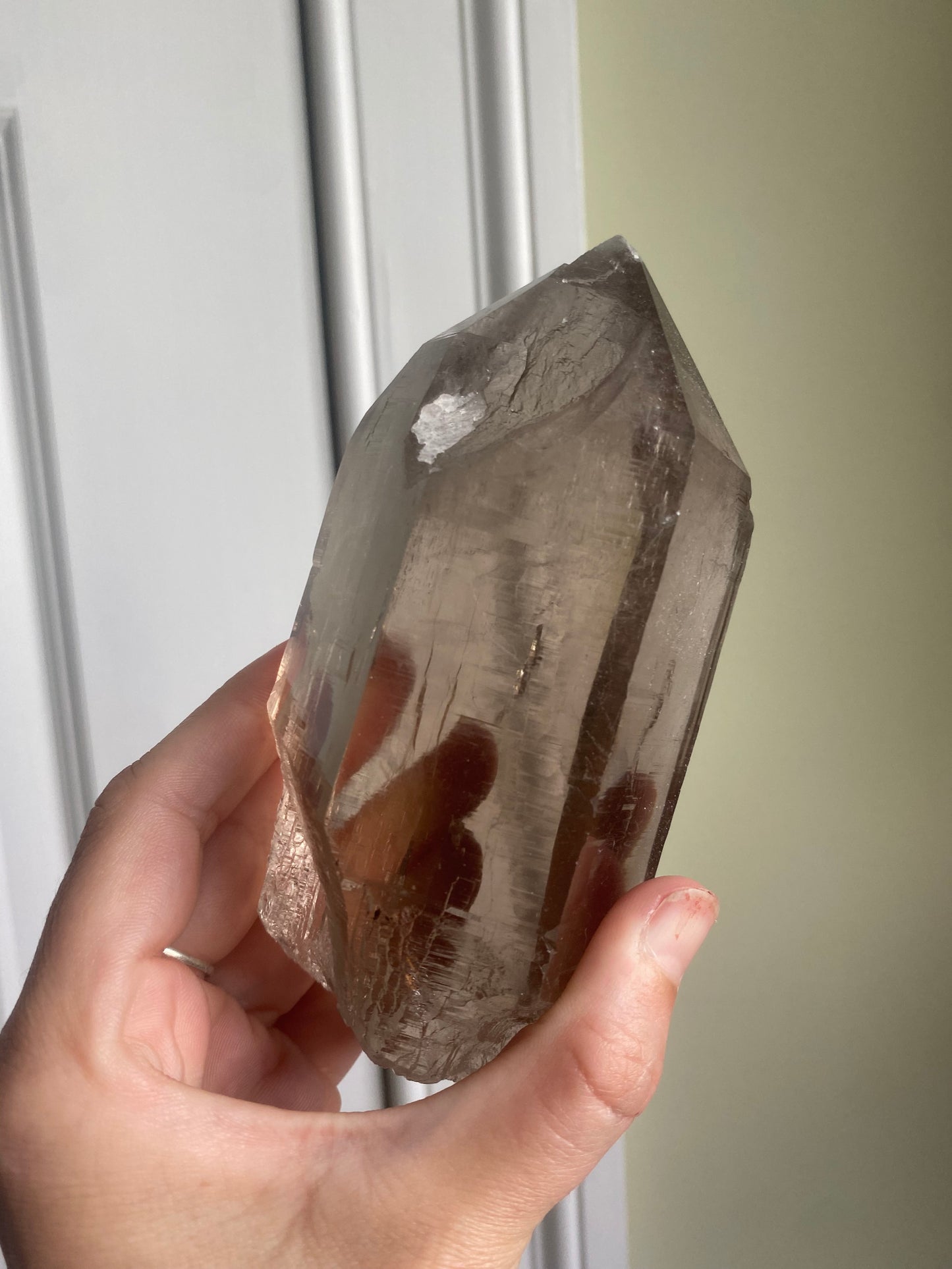 Rare Natural Himalayan Smoky Quartz Point w/ Record Keepers
