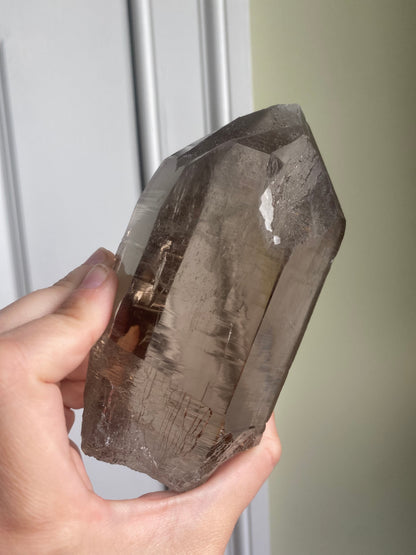 Rare Natural Himalayan Smoky Quartz Point w/ Record Keepers