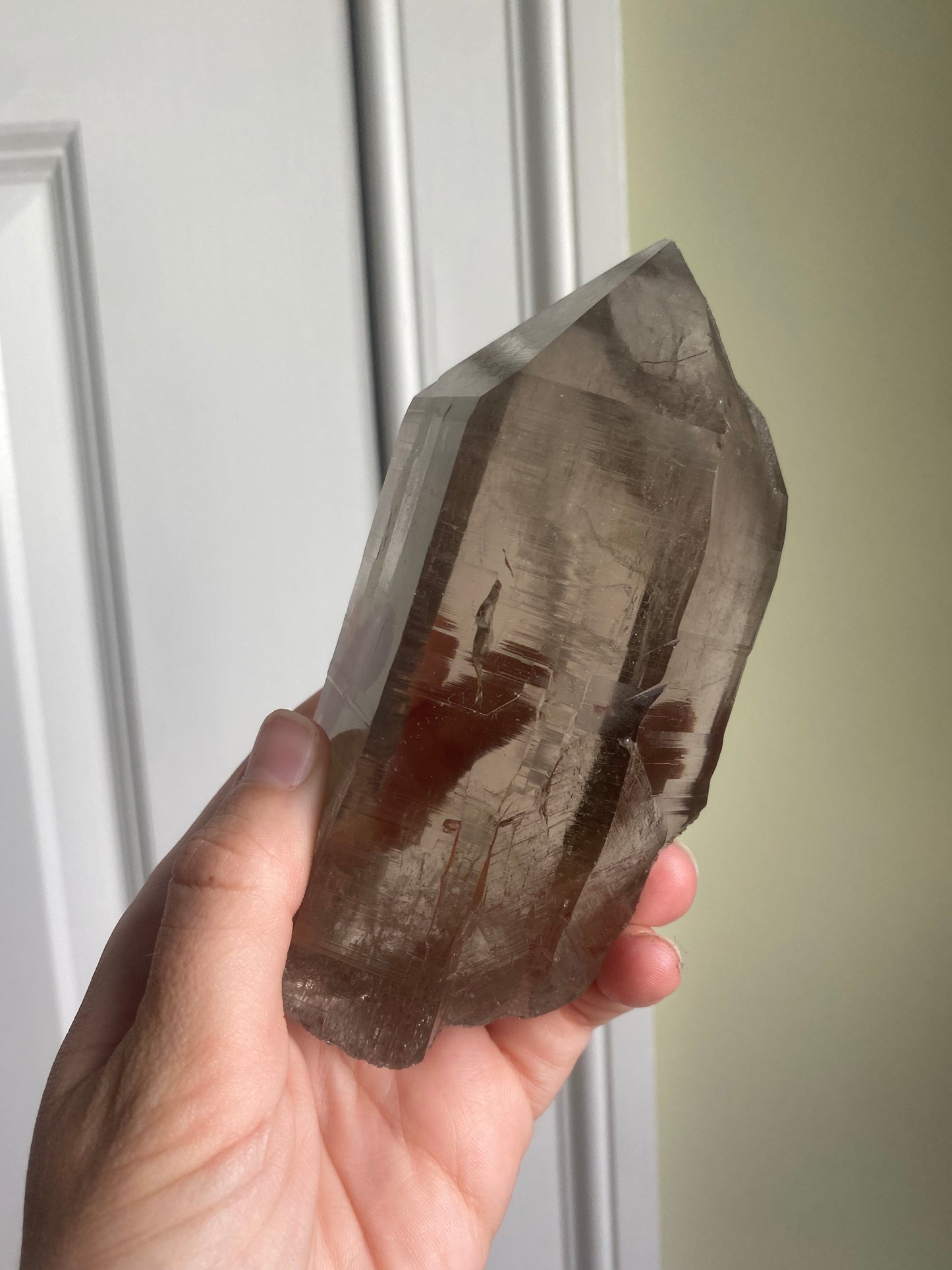 Rare Natural Himalayan Smoky Quartz Point w/ Record Keepers