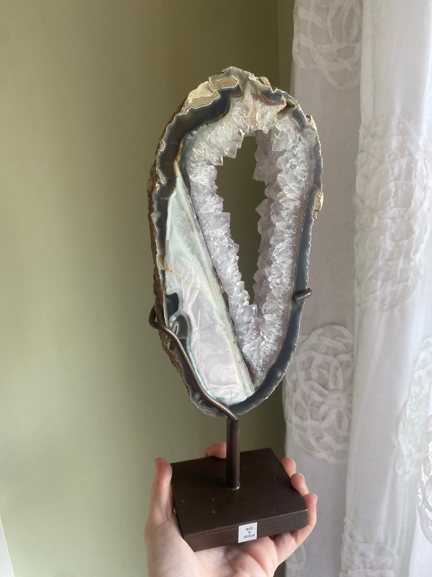 Uruguayan Amethyst Portal w/ Agate on Stand