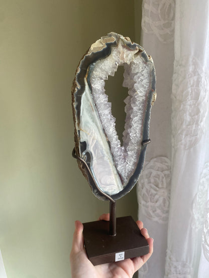 Uruguayan Amethyst Portal w/ Agate on Stand
