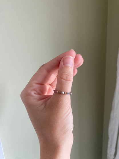 Hand Made Faceted Tourmaline w/ Silver Stackable Stretch Ring