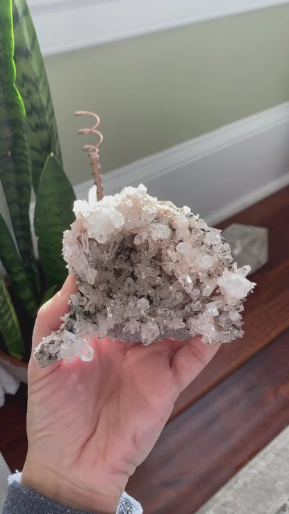 Pink Lemurian Quartz Cluster