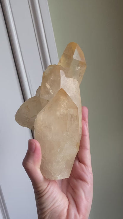 Rare Tangerine Lemurian Quartz Cluster